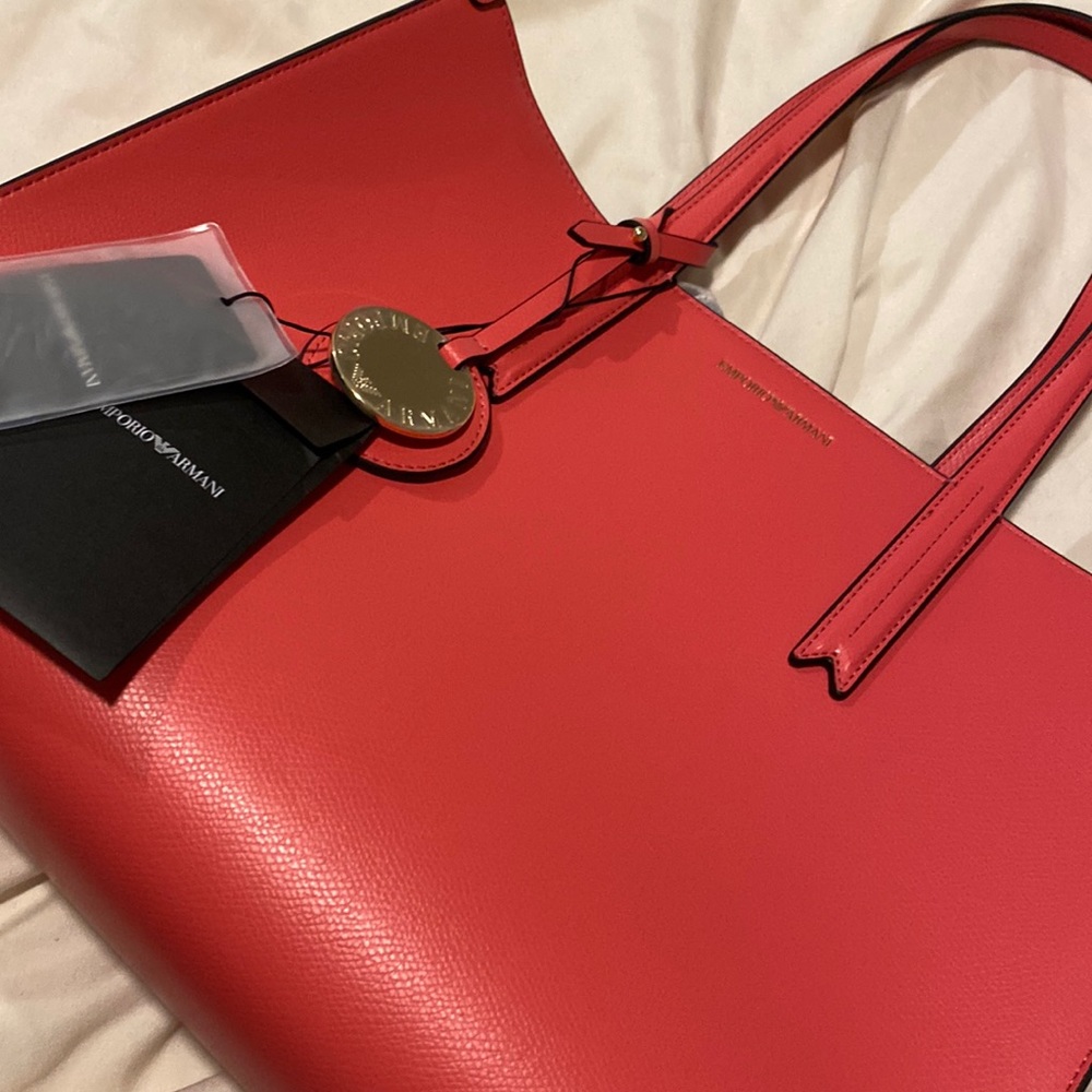 Emporio Armani Red Tote Bag